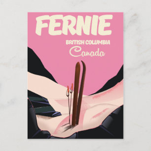 Fernie British Columbia Ski poster Briefkaart
