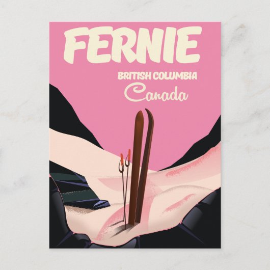 Fernie British Columbia Ski poster Briefkaart (Voorkant)