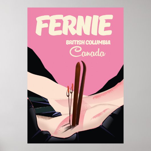 Fernie British Columbia ski-poster Poster (Voorkant)