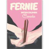 Fernie British Columbia Ski poster Sticker (Voorkant)