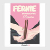 Fernie British Columbia Ski poster Sticker (Vel)