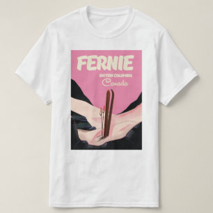 Fernie British Columbia Ski poster T-shirt