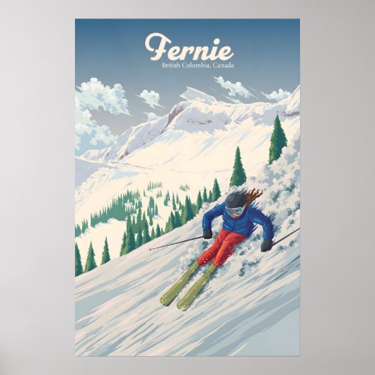 Fernie Brits-Columbia Canada Skigebied Reizen Poster (Voorkant)