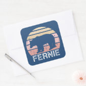 Fernie Brits-Columbië Retro Bear Vierkante Sticker (Envelop)