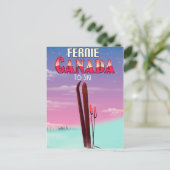 Fernie Canada ski-reisposter. Briefkaart (Staand voorkant)