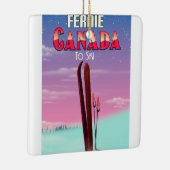 Fernie Canada ski reisposter. Keramisch Ornament (Rechts)