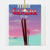 Fernie Canada ski reisposter. Keramisch Ornament (Achterkant)