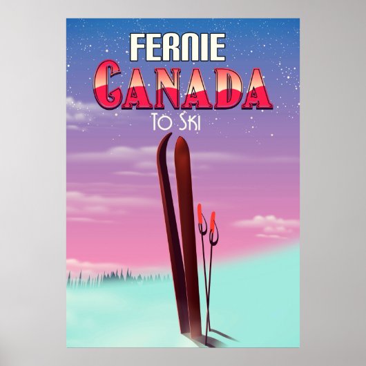 Fernie Canada ski reisposter. Poster (Voorkant)