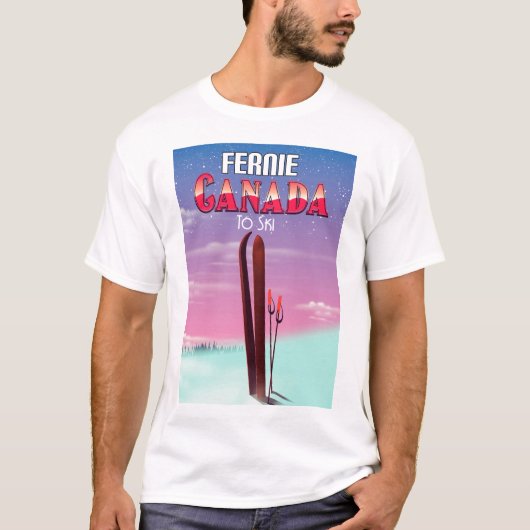 Fernie Canada ski-reisposter. T-shirt (Voorkant)