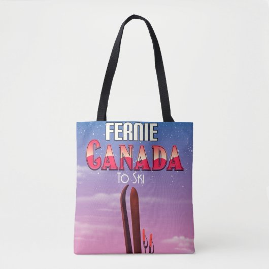 Fernie Canada ski-reisposter. Tote Bag (Voorkant)