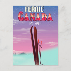 Fernie Canada skiposter. Briefkaart