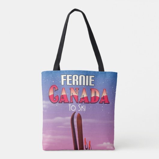 Fernie Canada skiposter. Tote Bag (Achterkant)
