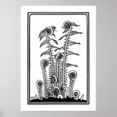Ferns (1920) van Julie de Graag  Woodcut Pos Poster (Voorkant)