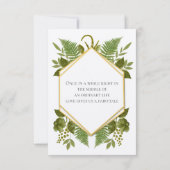 Ferns and Fauna Gold and Greenery Wedding RSVP Kaart (Achterkant)