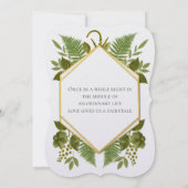 Ferns and Fauna White & Greenery Wedding Kaart (Achterkant)