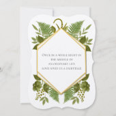 Ferns and Fauna White & Greenery Wedding Kaart (Achterkant)