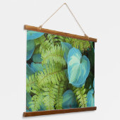 Ferns and Variegated Hosta Botanical Hangend Wandkleed (Gebogen)