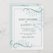 Ferns Baby shower Invitation Kaart (Voorkant / Achterkant)