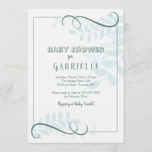 Ferns Baby shower Invitation Kaart