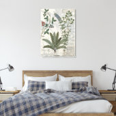 Ferns, Brambles en bloemen Canvas Afdruk (Insitu (Slaapkamer))