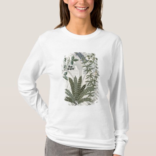 Ferns, Brambles en bloemen T-shirt (Voorkant)