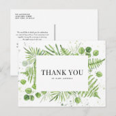 Ferns en Eucalyptus Greenery Wedding Bedankt Briefkaart (Voorkant / Achterkant)