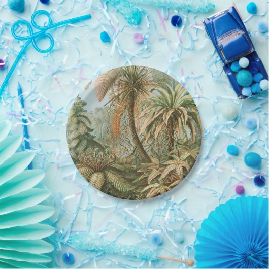 Ferns, Filicinae Laubfarne door Ernst Haeckel Papieren Bordje (Feest)