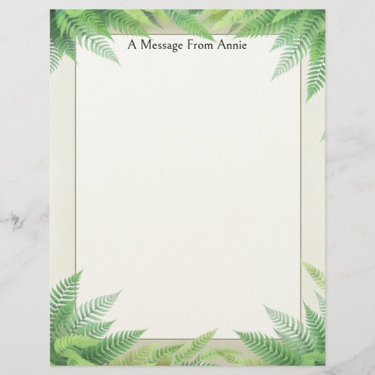 Ferns on a Frame Stationery Paper Briefhoofd (Voorkant)