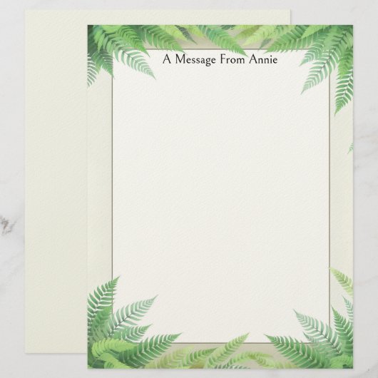 Ferns on a Frame Stationery Paper Briefhoofd (Voorkant / Achterkant)