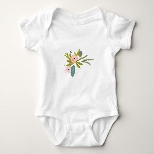 Ferns Rozen Acorns Bloemenmeisje Wedding Party Romper (Voorkant)