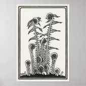 Ferns van Julie de Graag Art Nouveau Poster (Voorkant)