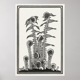 Ferns van Julie de Graag Art Nouveau Poster