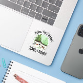 Ferns wil gewoon een Plant met een schijn rond Sticker (Laptop met iPhone)