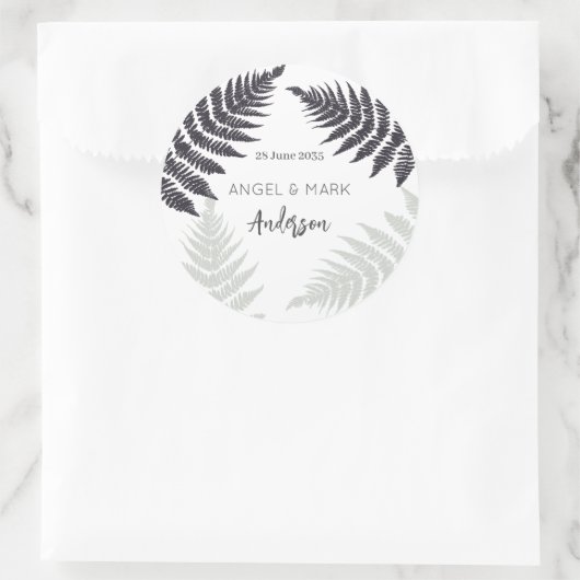 Ferns Woodland Garden Outdoor Wedding Ronde Sticker (Tas)