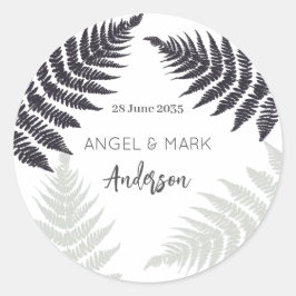 Ferns Woodland Garden Outdoor Wedding Ronde Sticker
