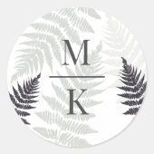Ferns Woodland Garden Outdoor Wedding Ronde Sticker (Voorkant)