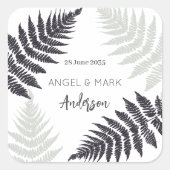 Ferns Woodland Garden Outdoor Wedding Vierkante Sticker (Voorkant)