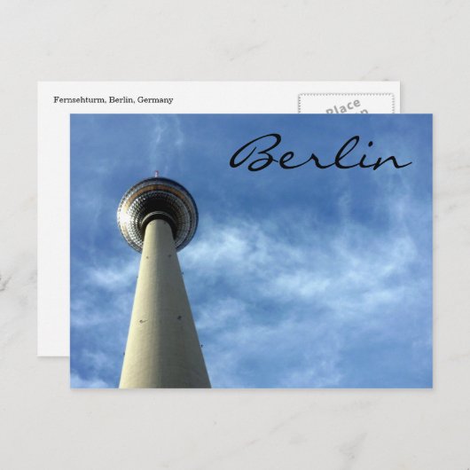 fernsehturm blauw berlijn briefkaart (Voorkant / Achterkant)