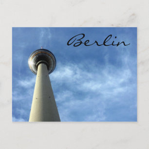 fernsehturm blauw berlijn briefkaart