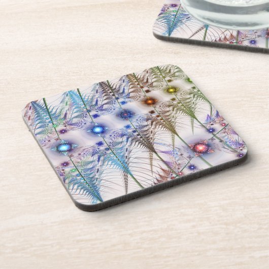 Ferns'N Flowers Abstract Bier Onderzetter (Linkerzijde)