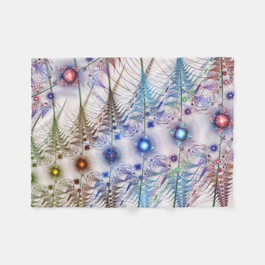 Ferns'N Flowers Abstract Fleece Deken (Voorkant (Horizontaal))