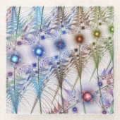 Ferns'N Flowers Abstract Glazen Onderzetter (Voorkant)