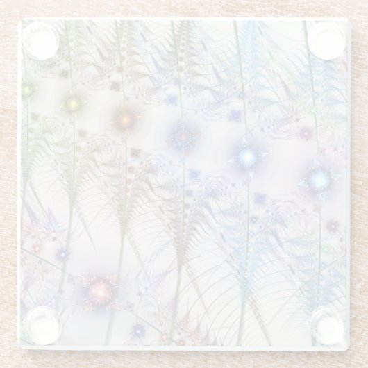 Ferns'N Flowers Abstract Glazen Onderzetter (Achterkant)