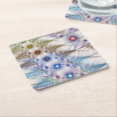 Ferns'N Flowers Abstract Kartonnen Onderzetters (Schuin)