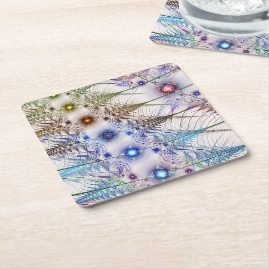 Ferns'N Flowers Abstract Kartonnen Onderzetters (Schuin)