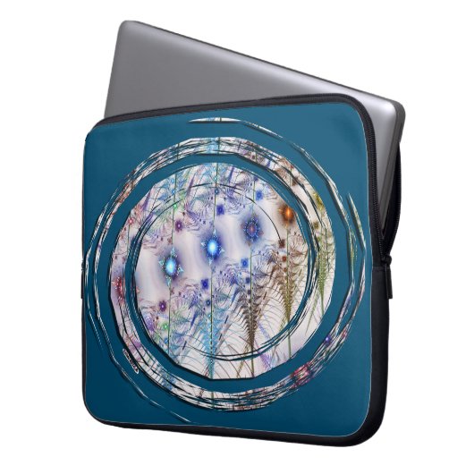 Ferns'N Flowers Abstract Laptop Sleeve (Voorkant Links)