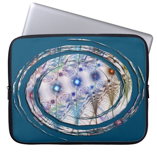 Ferns'N Flowers Abstract Laptop Sleeve (Voorkant)