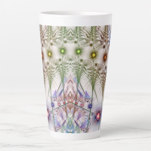 Ferns'N Flowers Abstract Latte Mok (Voorkant)