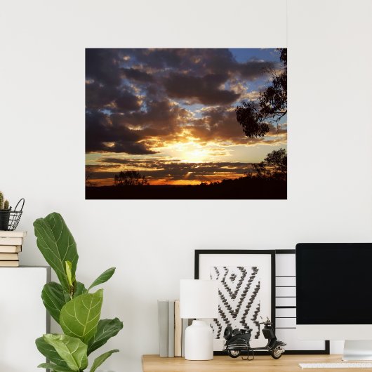 Ferntree Gully Sunset Poster (Thuiskantoor)