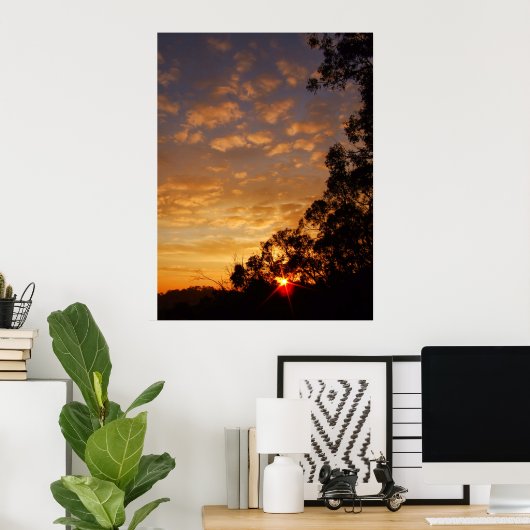 ferntree gully sunset Poster (Thuiskantoor)